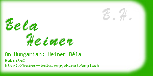 bela heiner business card